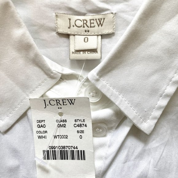 J.Crew Factory Sleeveless Cotton Poplin Shirt White Size 0 NWT - Picture 4 of 5